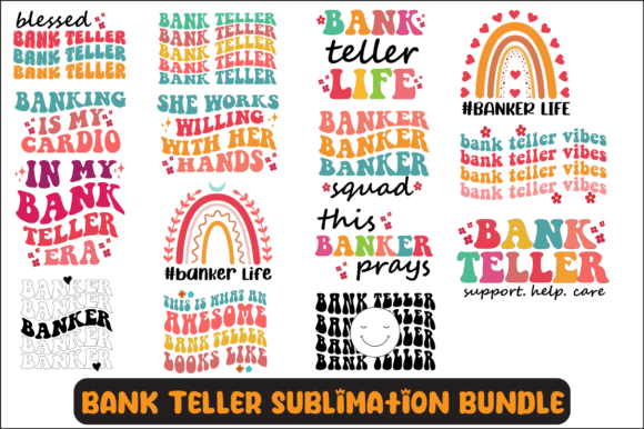 Bank Teller SVG Sublimation Bundle: Graphics for Crafts & Branding