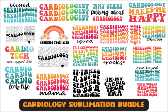 Cardiology SVG Sublimation Design Bundle: Graphics for Crafts & Content