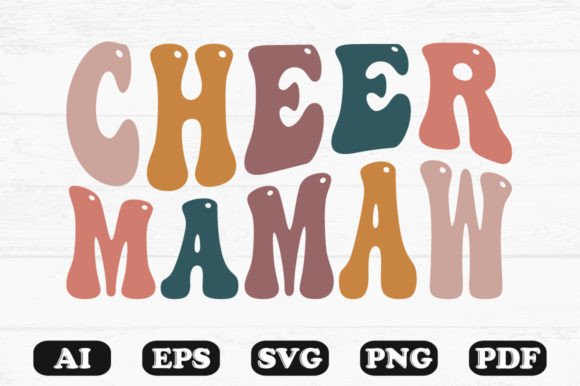 Cheer Mamaw Retro Wavy SVG T-shirt