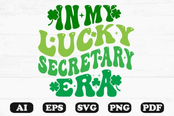In My Lucky Secretary Era Retro Wavy SVG: Graphics for Crafts