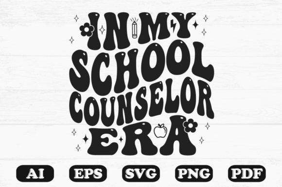 In My School Counselor Era Retro Wavy Graphics