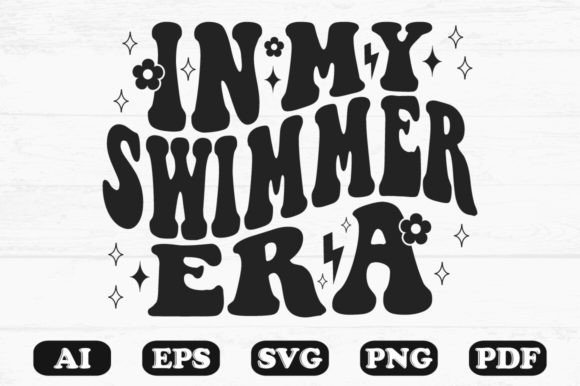 In My Swimmer Era Retro Wavy SVG for Crafts & Graphics