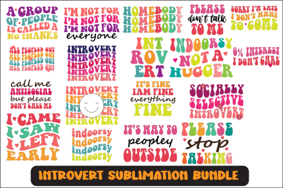 Introvert SVG Sublimation Design Bundle